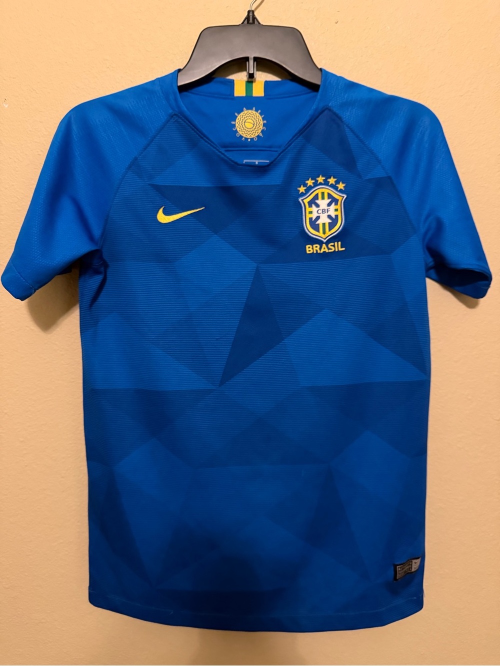 Nike Youth Large 2018 Brazil National Team Away Kit Soccer Jersey Royal Blue
